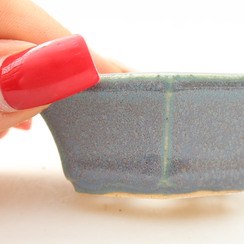 Ceramic bonsai pot, 6 x 5.5 x 2.5 cm, gray