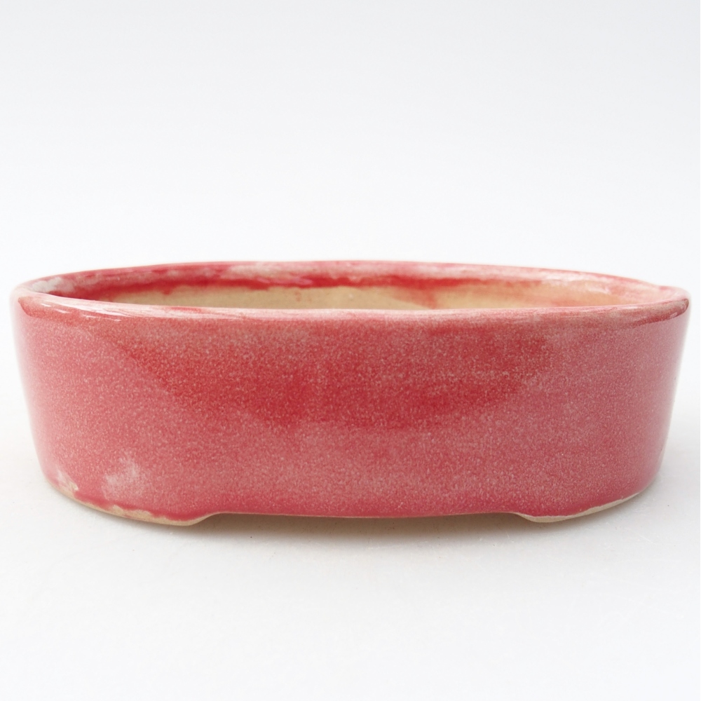 Ceramic bonsai bowl 12,5 x 10 x 3,5 cm, colour red