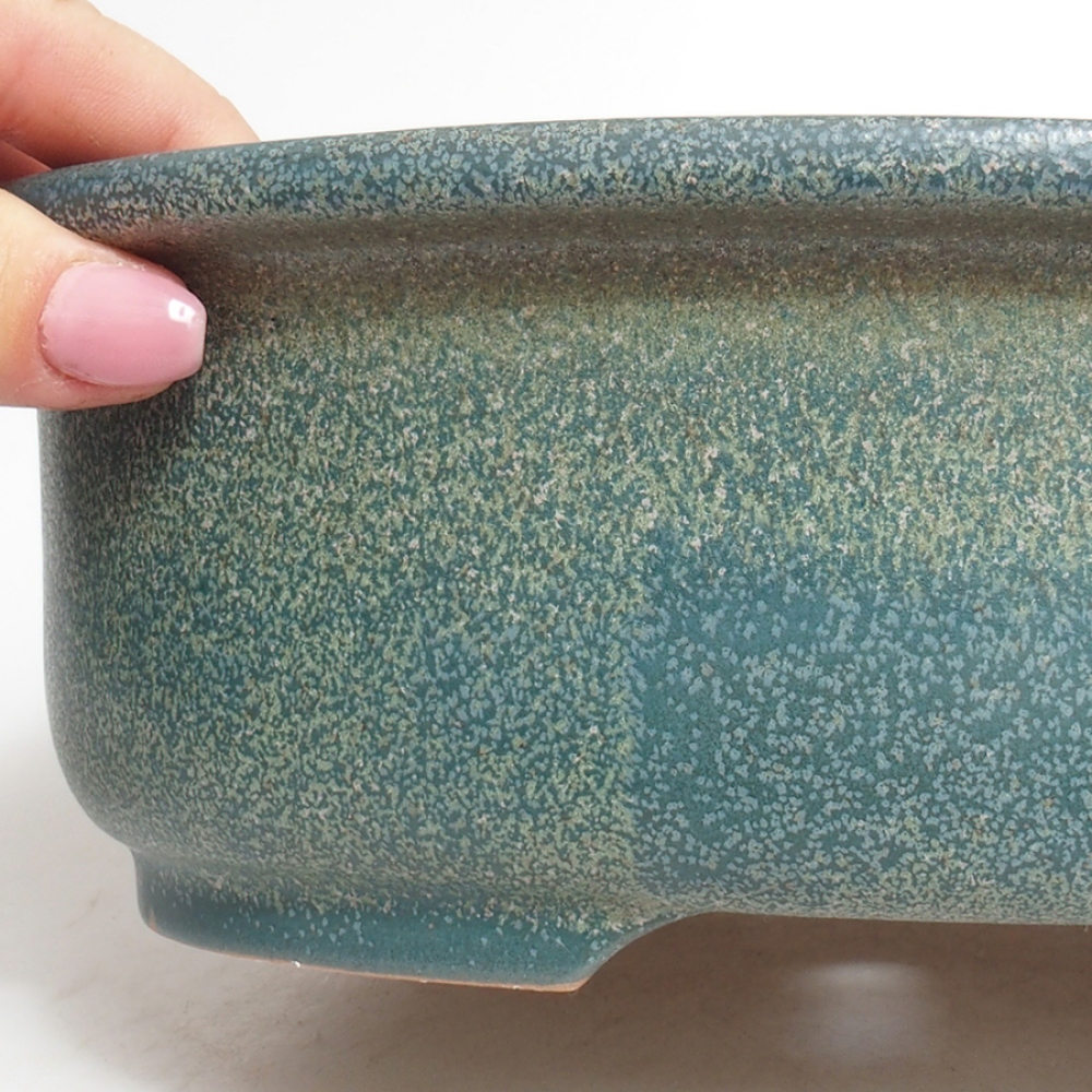 Ceramic bonsai bowl 23,5 x 19 x 7,5 cm, color blue