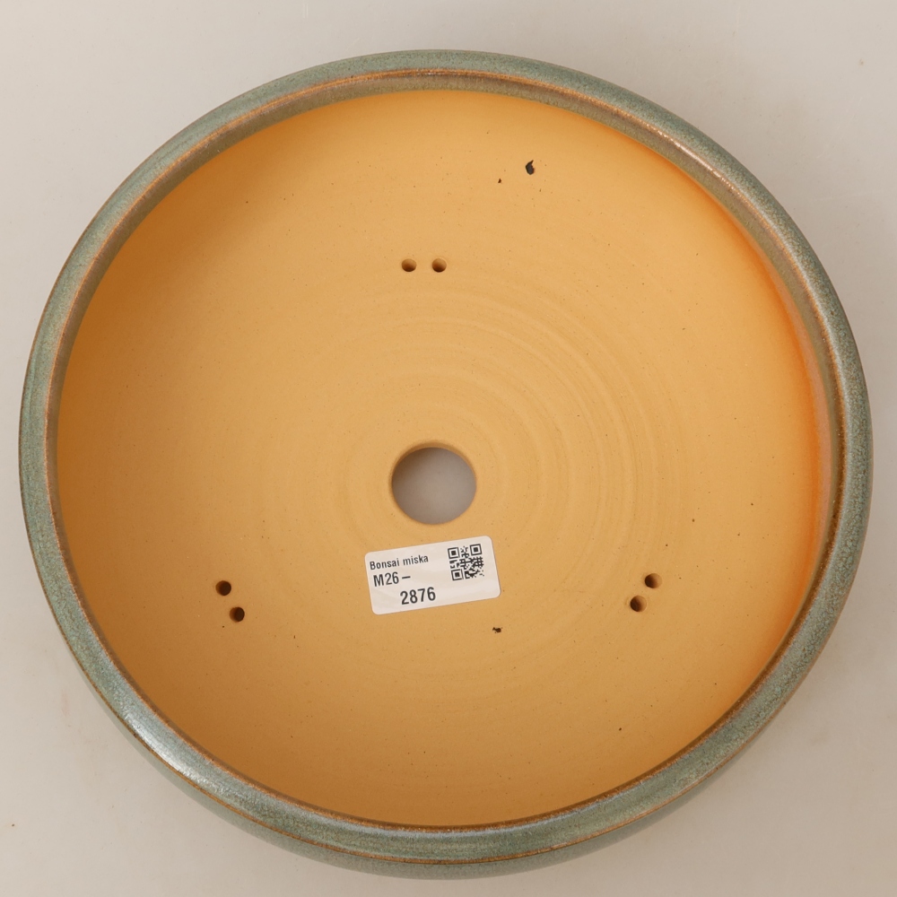 Ceramic bonsai pot, 24 x 24 x 7.5 cm, green