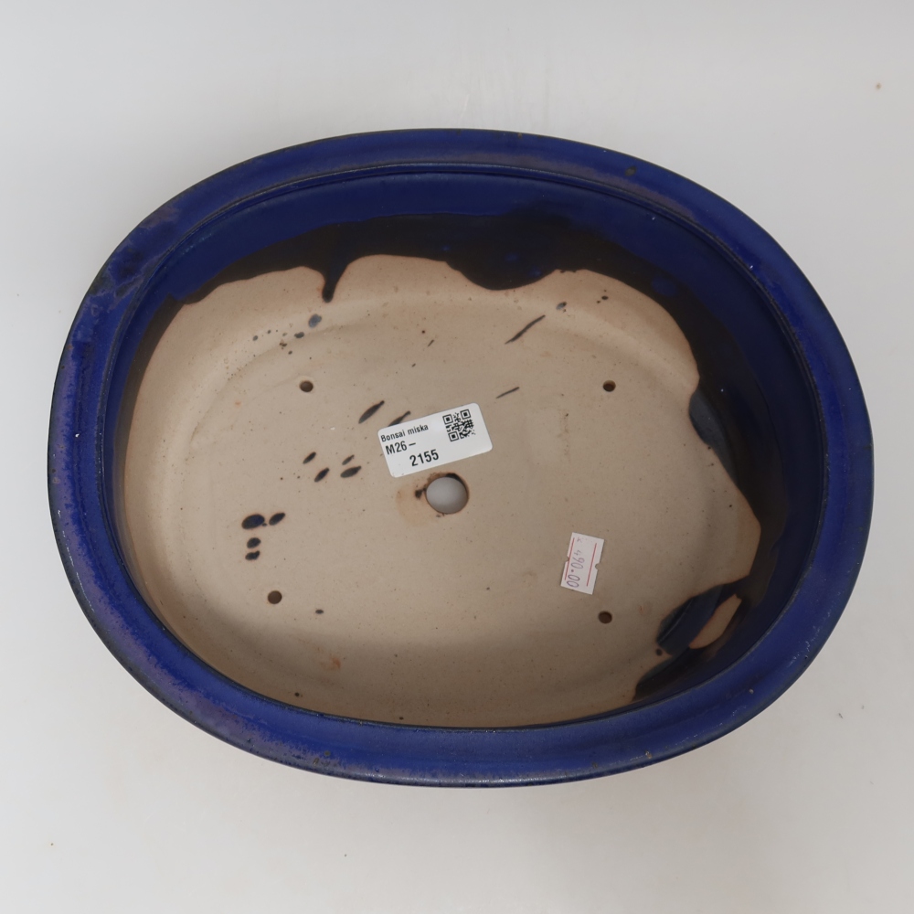 Ceramic bonsai bowl 26 x 22 x 8 cm, colour blue
