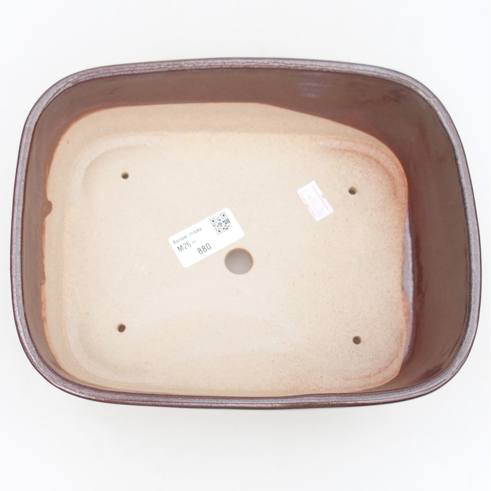 Ceramic bonsai bowl 23,5 x 18 x 7,5 cm, brown