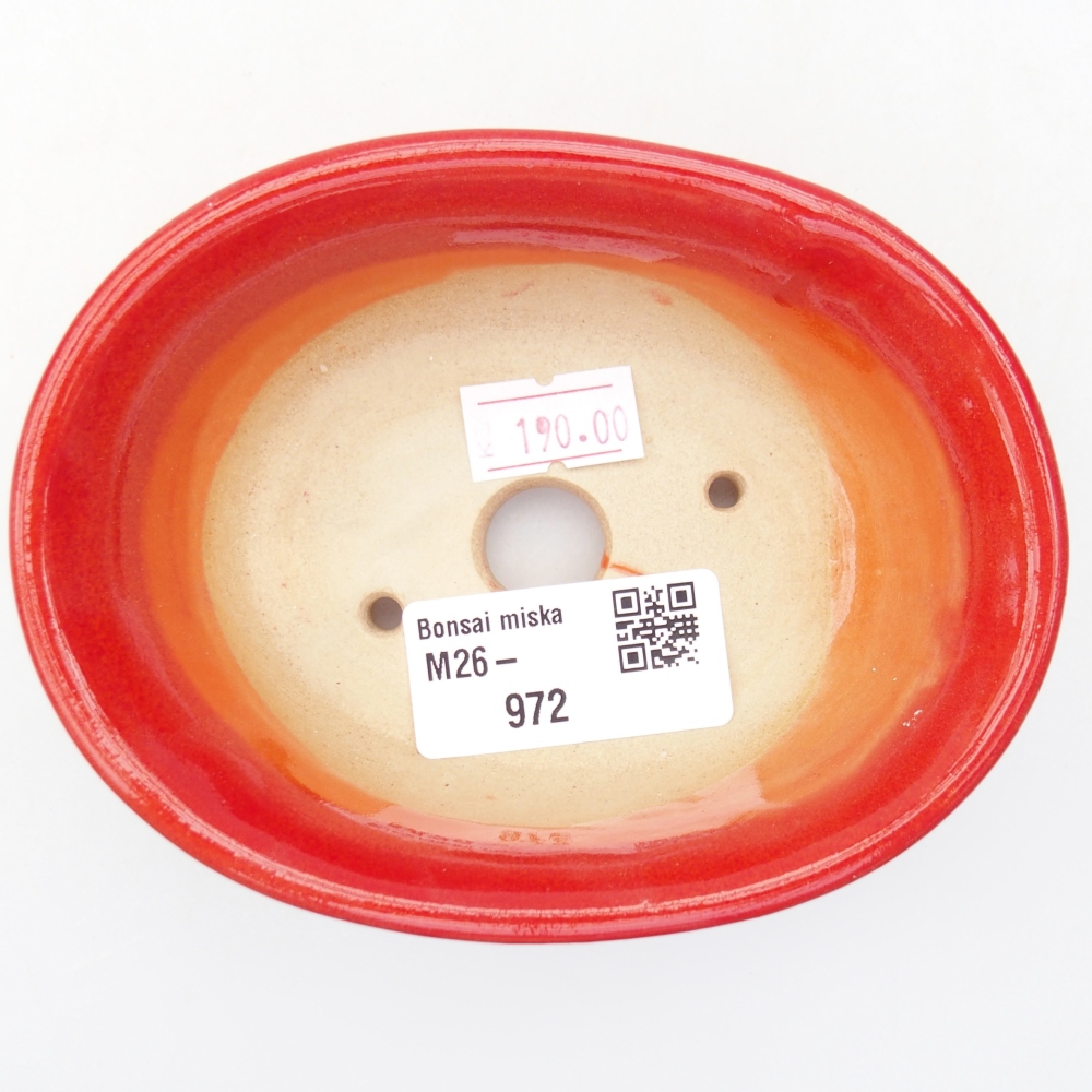 Ceramic bonsai bowl 11 x 8,5 x 4 cm, colour red