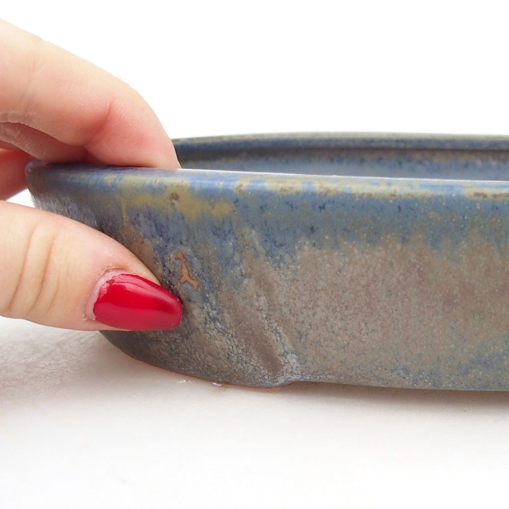 Ceramic bonsai bowl 22 x 17 x 4 cm, colour blue