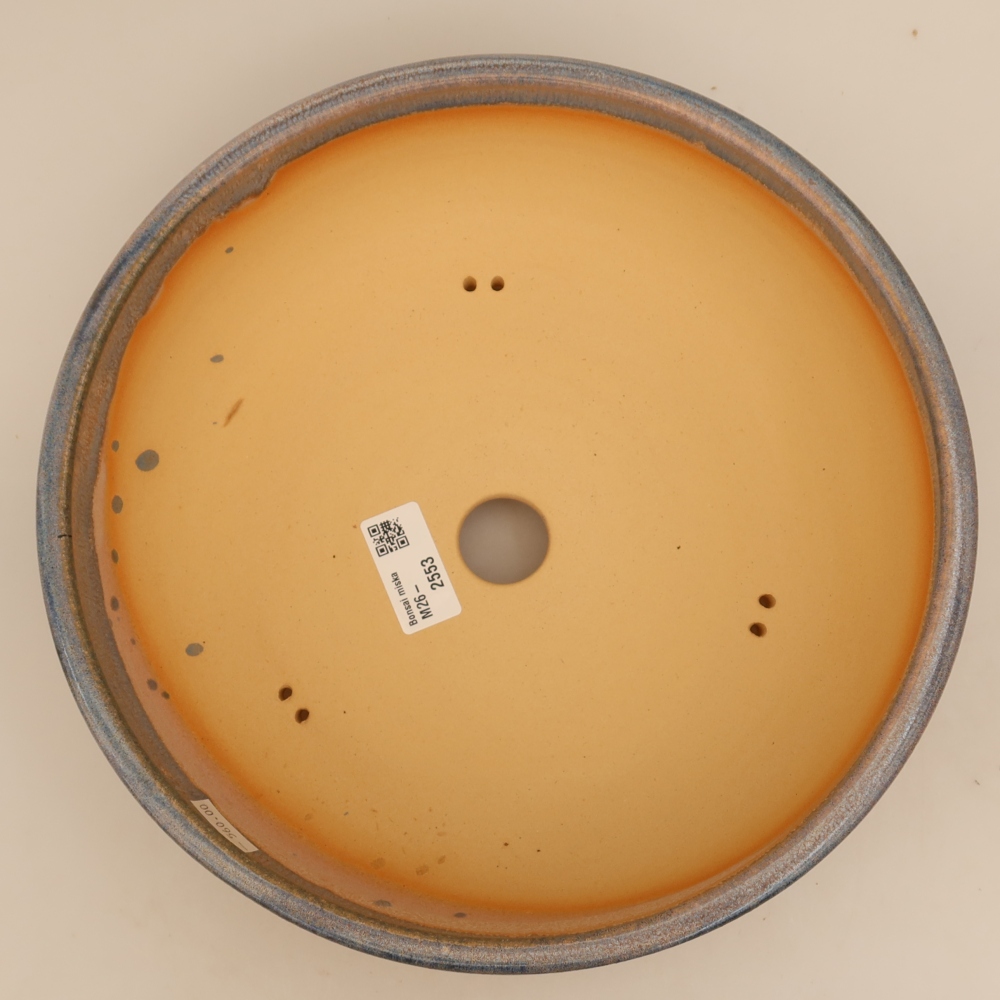 Ceramic bonsai pot, 26.5 x 26.5 x 7.5 cm, blue