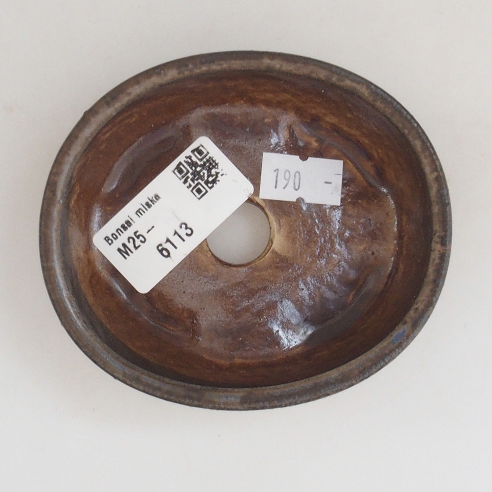 Ceramic bonsai bowl 9,5 x 8 x 3 cm, color brown
