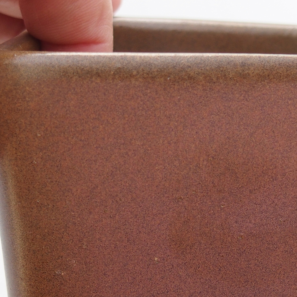 Ceramic bonsai bowl 7,5 x 7,5 x 10,5 cm, brown