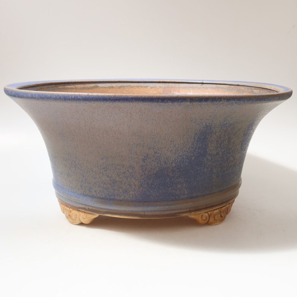 Ceramic bonsai pot, 32 x 32 x 14 cm, blue