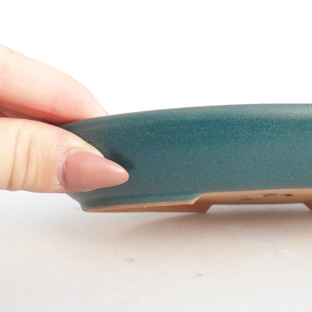 Ceramic bonsai bowl 15,5 x 11 x 2,5 cm, colour blue