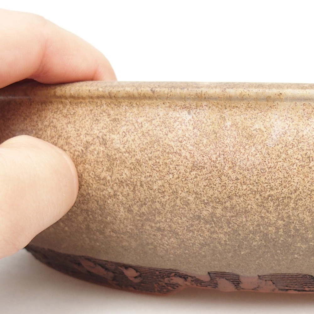 Ceramic bonsai bowl 24 x 24 x 6 cm, brown