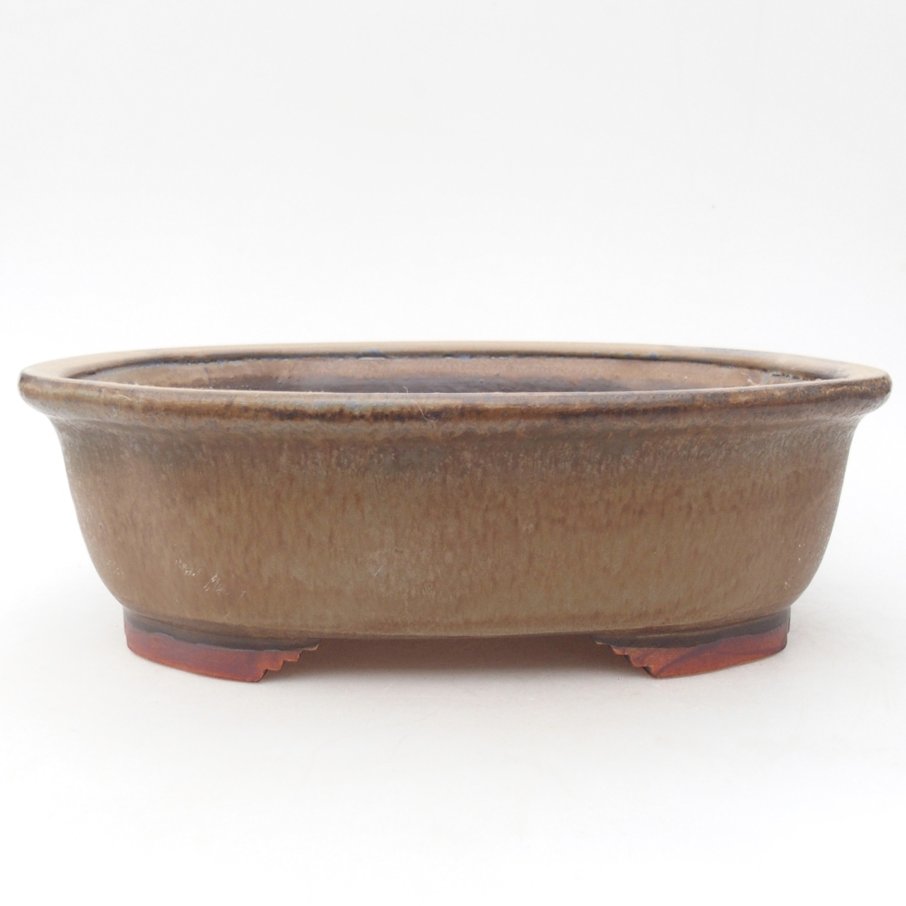 Ceramic bonsai bowl 25 x 21,5 x 7,5 cm, brown