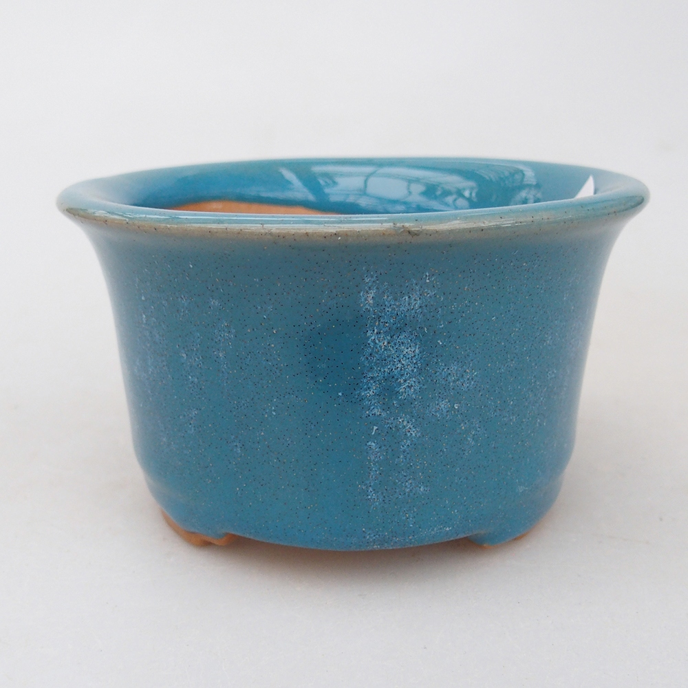 Ceramic bonsai bowl 9 x 9 x 5 cm, colour blue