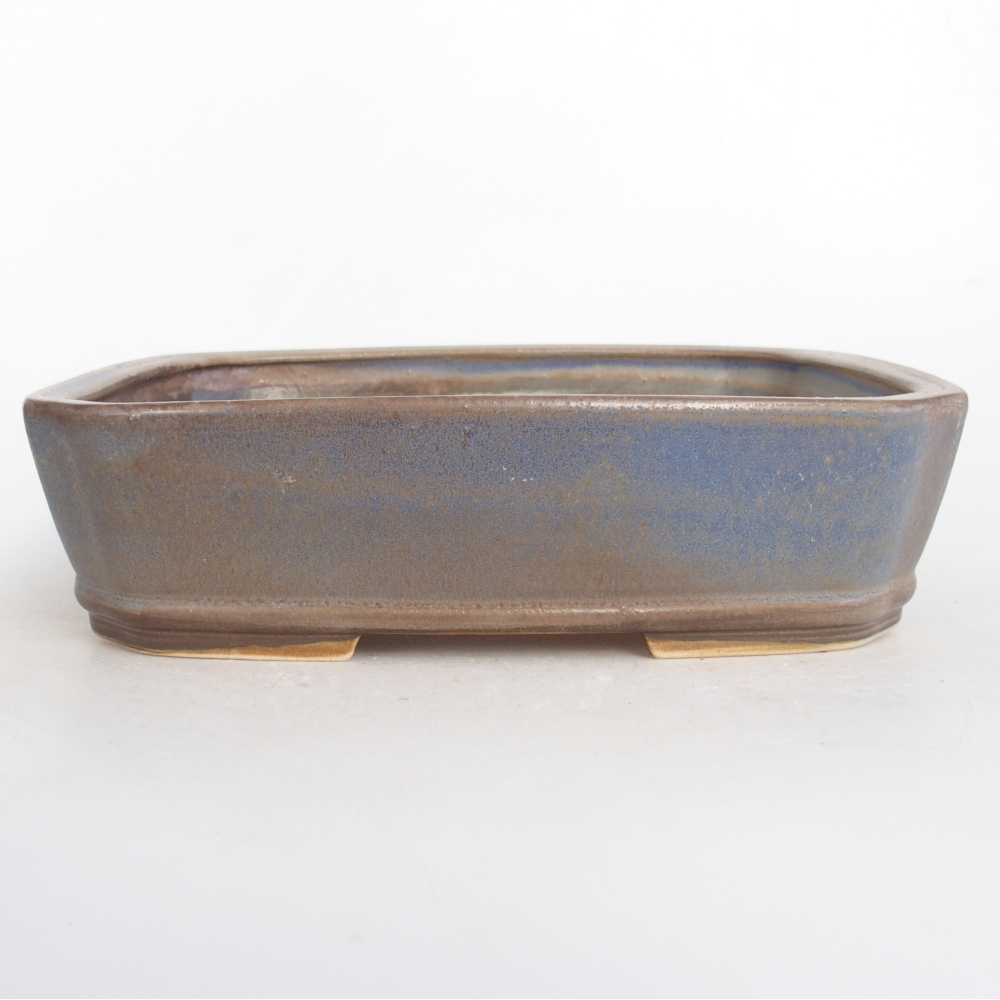 Ceramic bonsai bowl 25 x 21,5 x 6,5 cm, colour blue