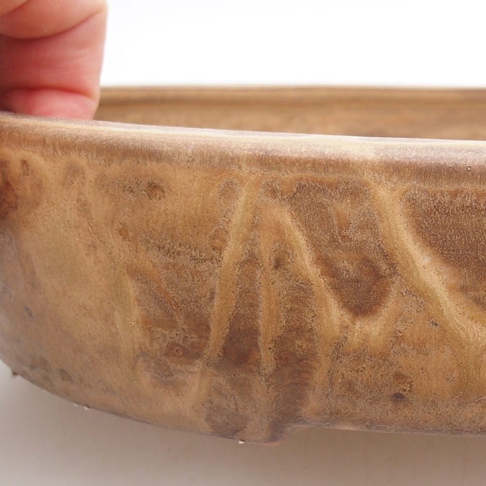 Ceramic bonsai bowl 26 x 20 x 5 cm, colour beige
