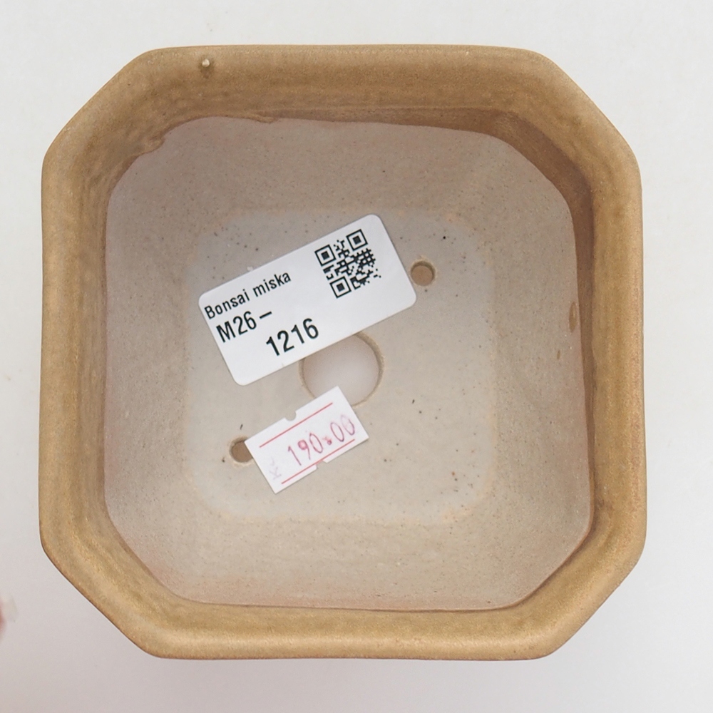 Ceramic bonsai bowl 10 x 10 x 6 cm, brown