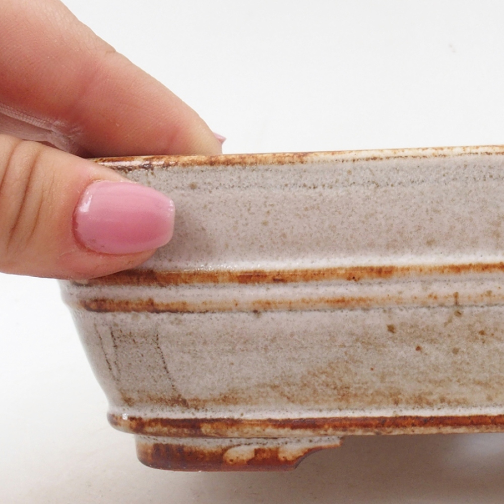 Ceramic bonsai bowl 17 x 12 x 5,5 cm, color white