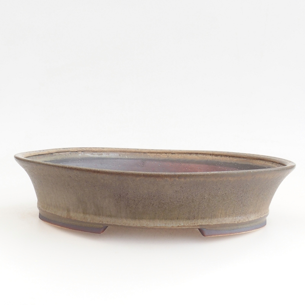 Ceramic bonsai bowl 27 x 24 x 6 cm, brown