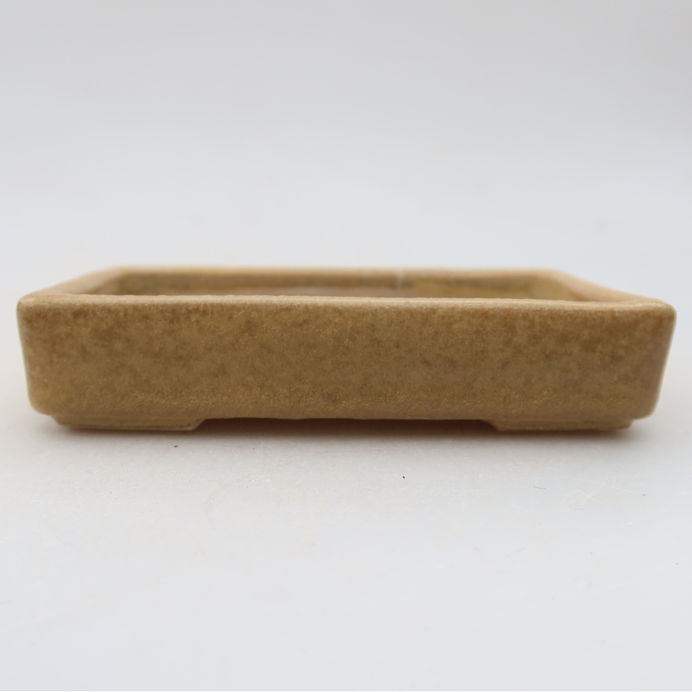 Ceramic bonsai pot, 10 x 7 x 2 cm, beige