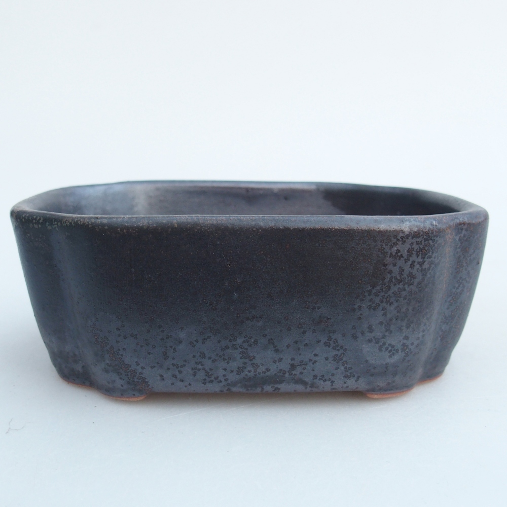 Ceramic bonsai bowl 12,5 x 9,5 x 4,5 cm, grey