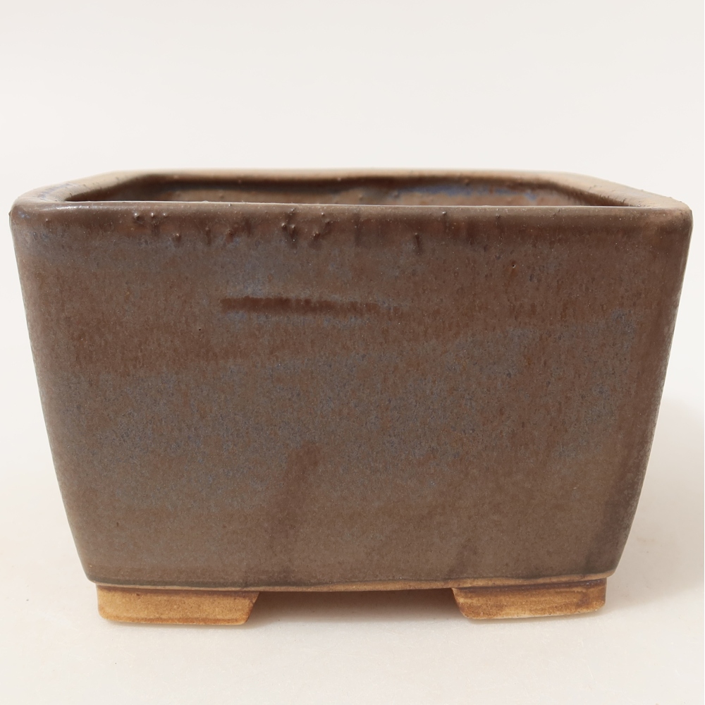 Ceramic bonsai pot, 13 x 13 x 8 cm, blue