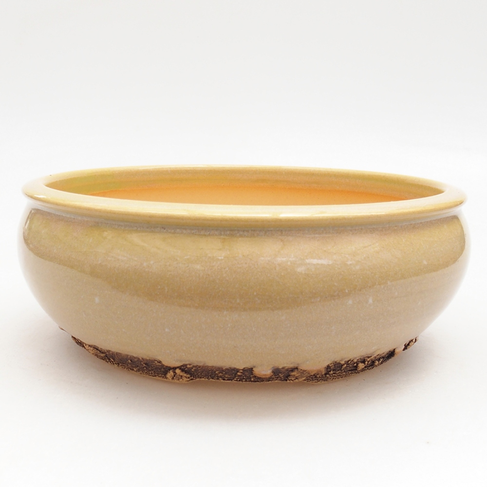 Ceramic bonsai pot 18.5 x 18.5 x 6.5 cm, green