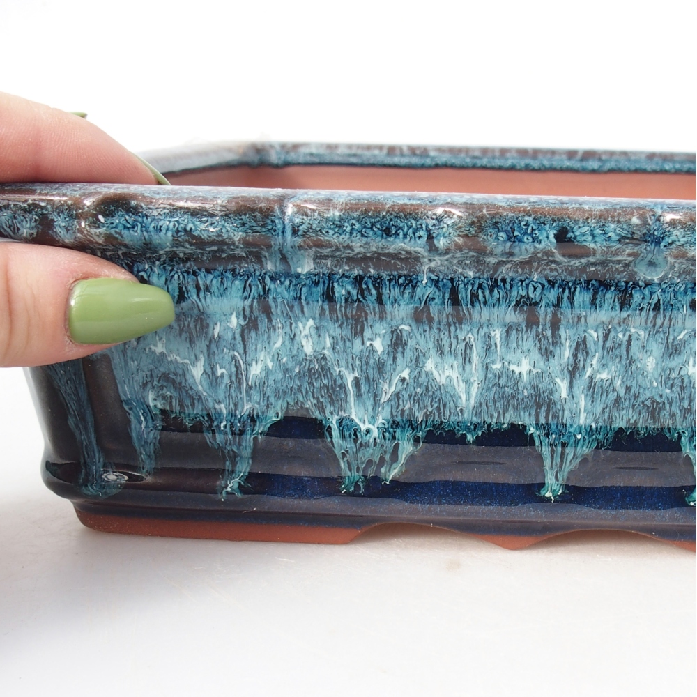 Bowl 32 x 22,5 x7 cm blue and white