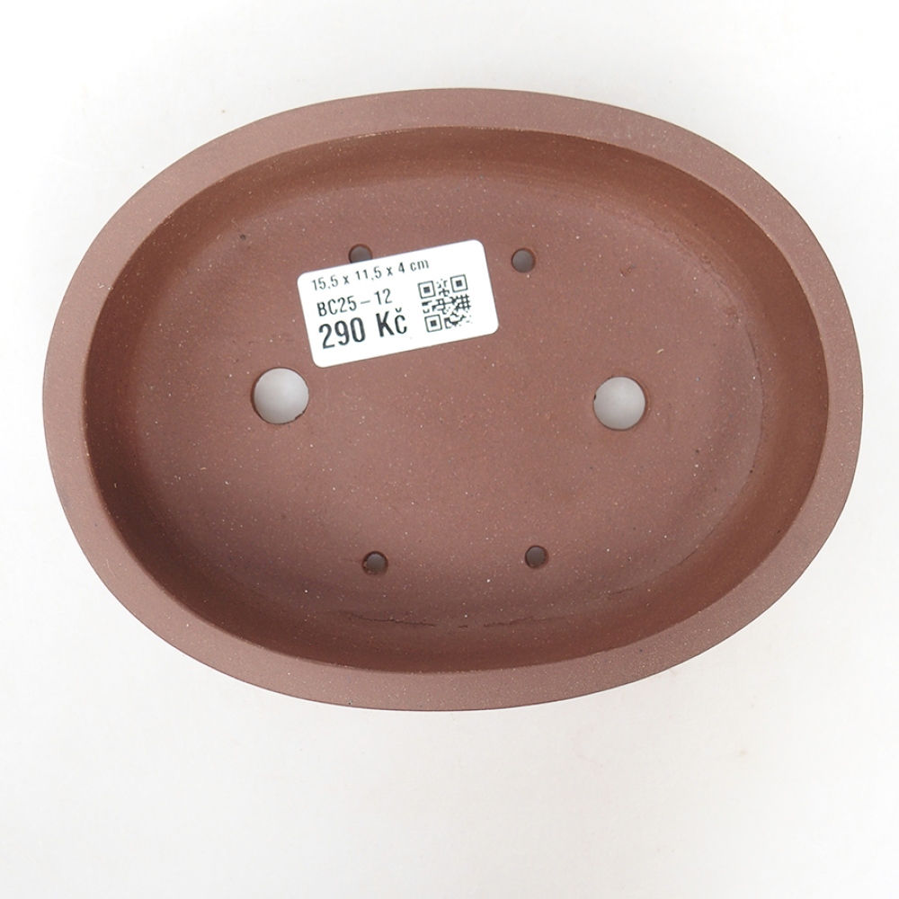 Ceramic bonsai bowl 15,5 x 11,5 x 4 cm, color brown