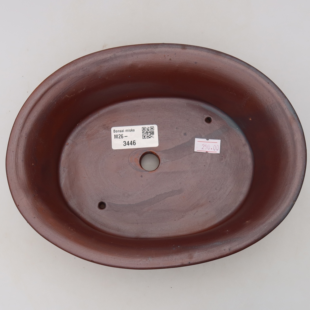 Ceramic bonsai pot, 22.5 x 17.5 x 6.5 cm, metallic color