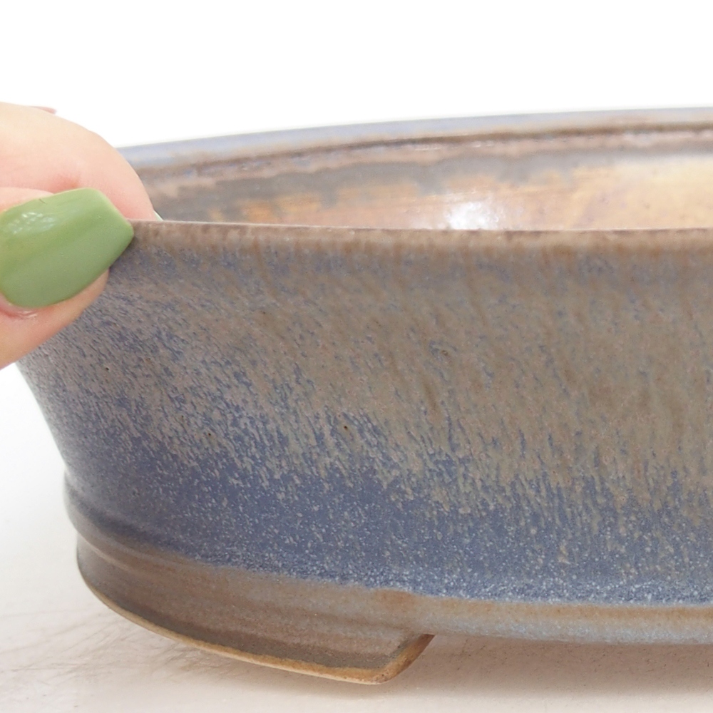 Ceramic bonsai bowl 28 x 25 x 6,5 cm, colour blue