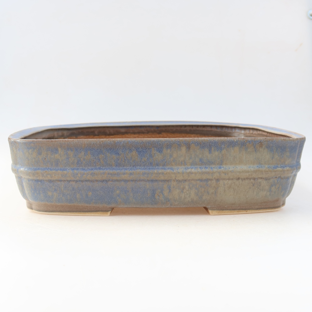 Ceramic bonsai pot, 29 x 23 x 7 cm, blue