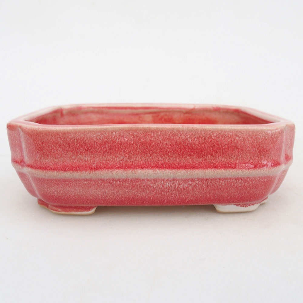 Ceramic bonsai bowl 12 x 10,5 x 4 cm, colour red