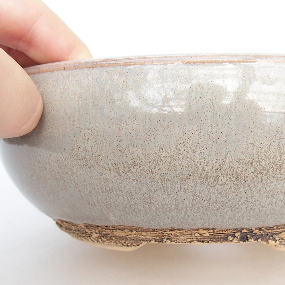 Ceramic bonsai bowl 19 x 19 x 6,5 cm, grey