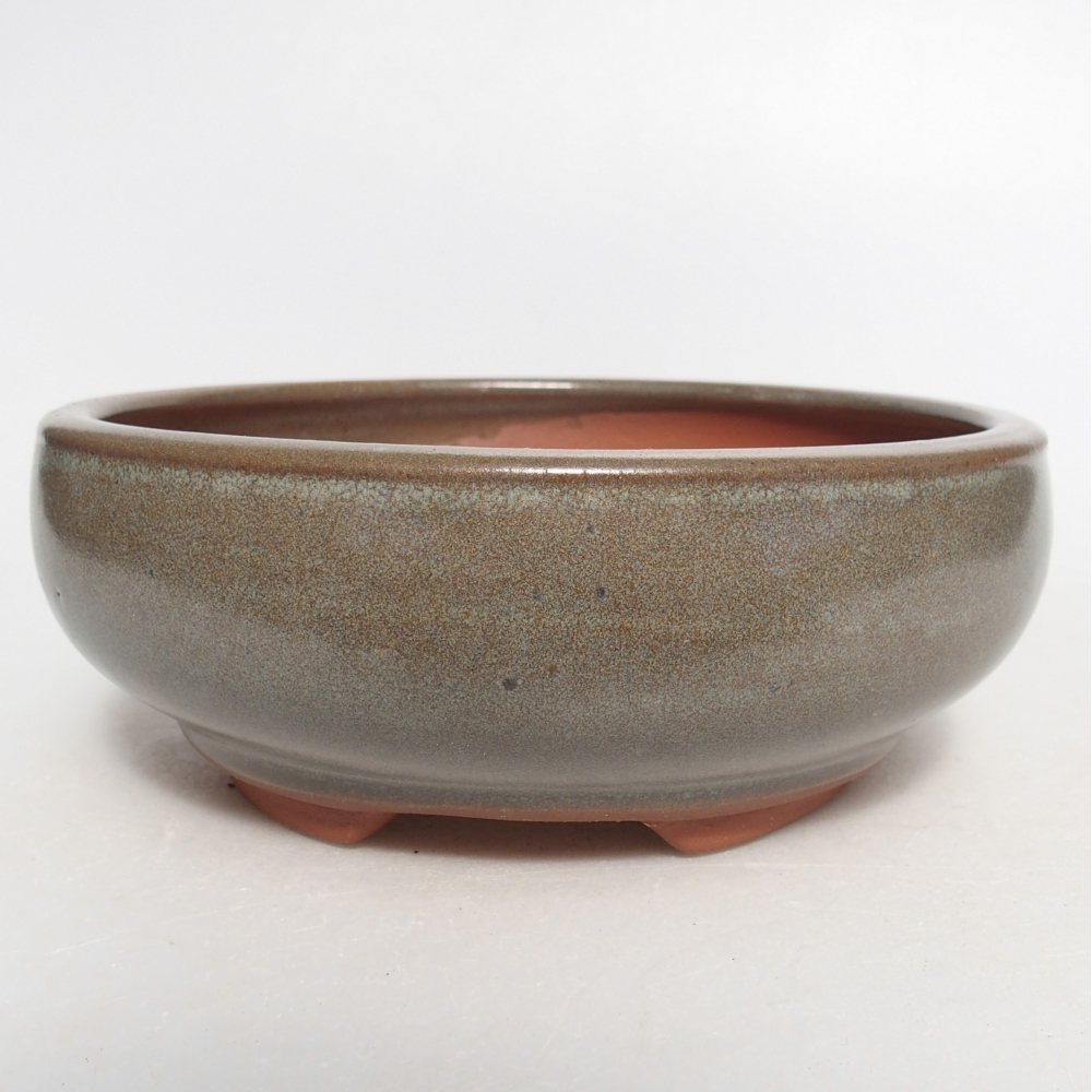 Ceramic bonsai bowl 15 x 15 x 5,5 cm, green
