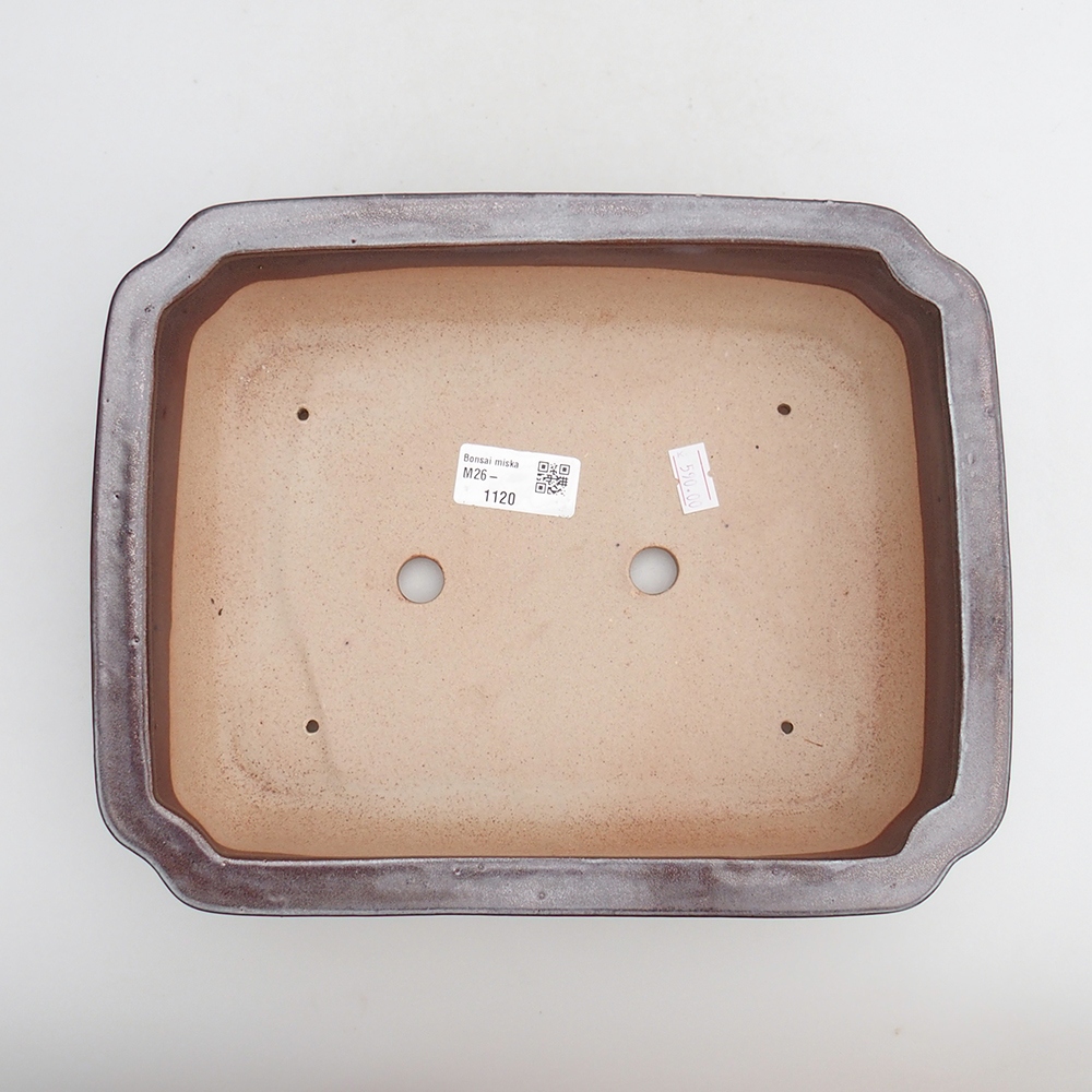 Ceramic bonsai bowl 27 x 21 x 7 cm, brown