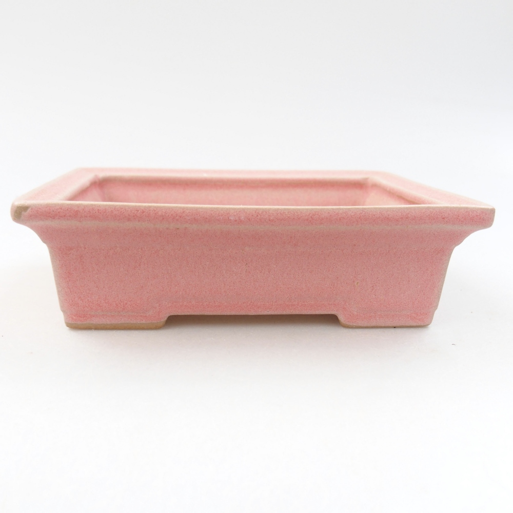 Ceramic bonsai bowl 13 x 10 x 4 cm, color pink