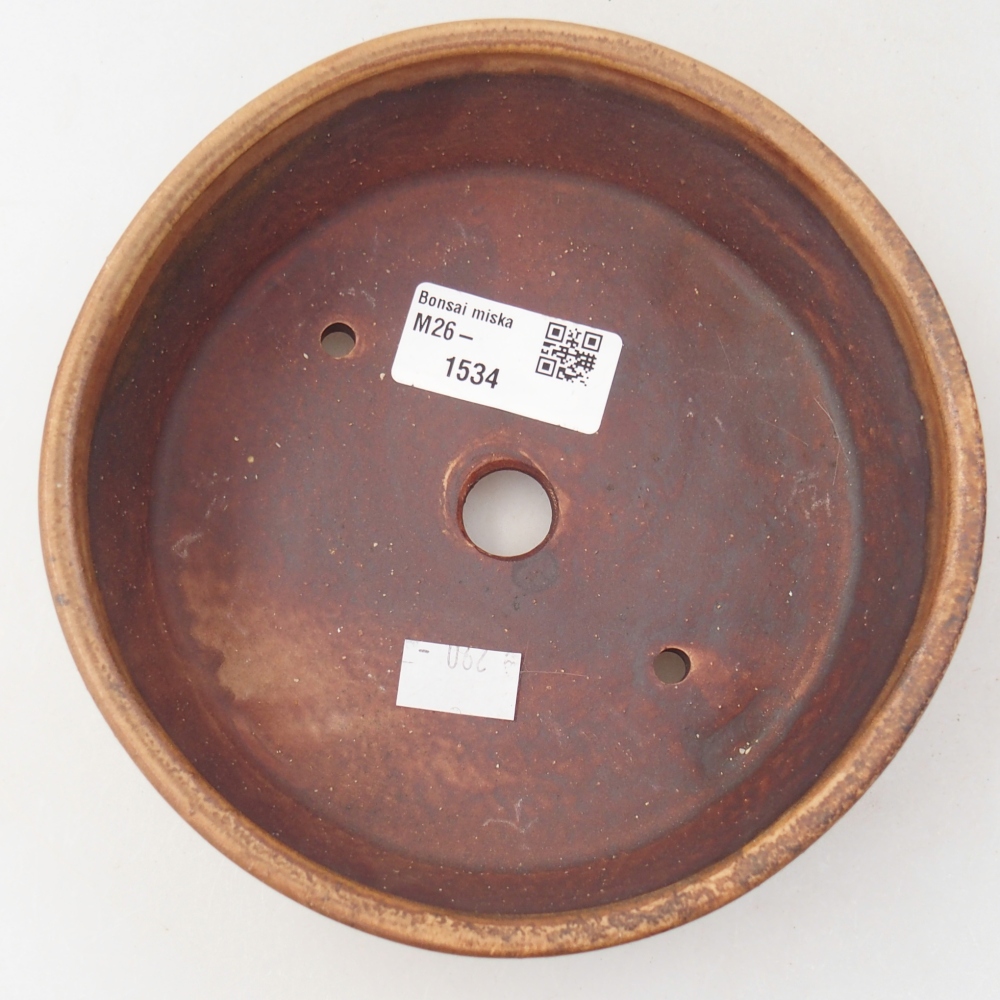 Ceramic bonsai bowl 15,5 x 15,5 x 5 cm, brown