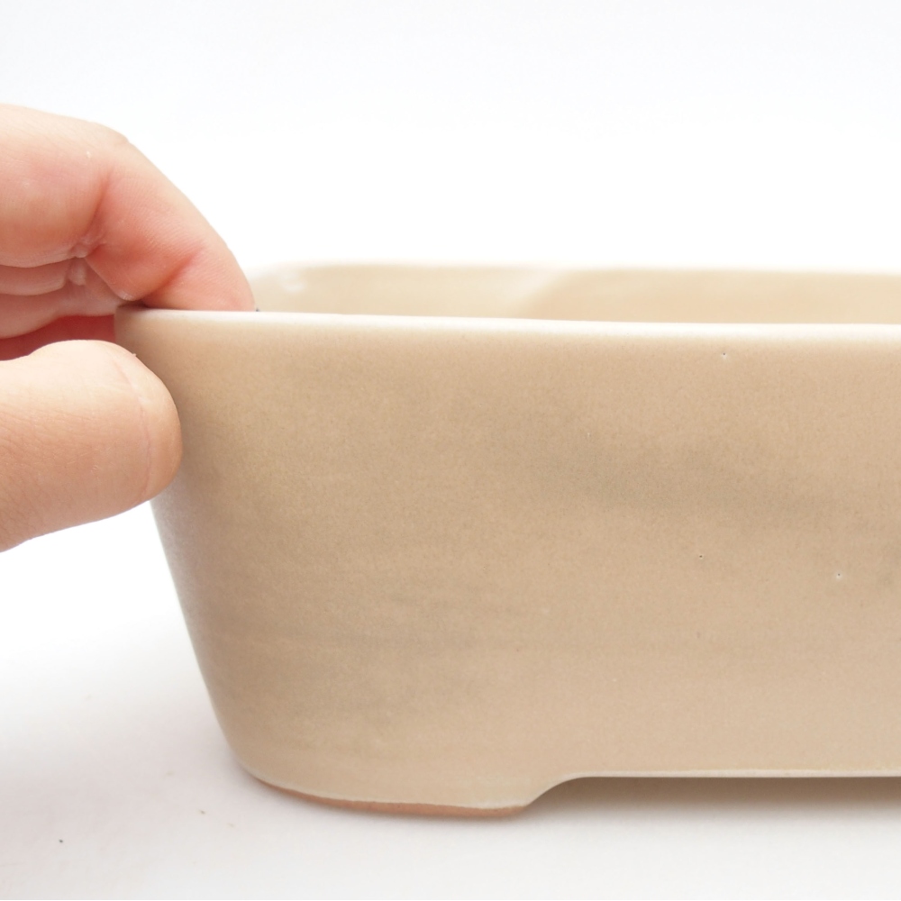 Ceramic bonsai bowl 23 x 18 x 7,5 cm, color beige