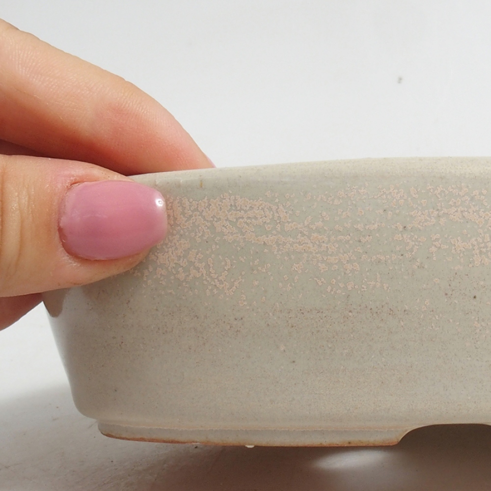 Ceramic bonsai bowl 15 x 9,5 x 4 cm, color beige
