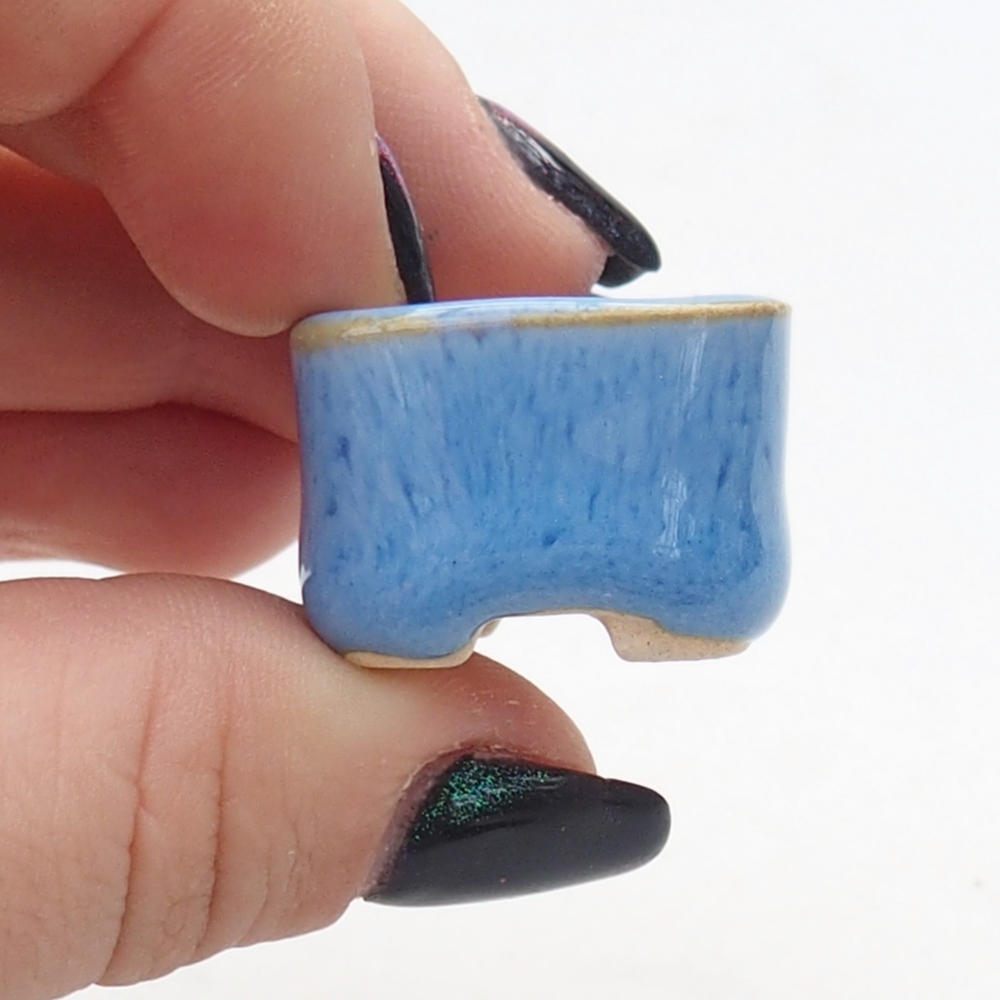 Mini bonsai bowl 2,5 x 2,5 x 1,5 cm, colour blue