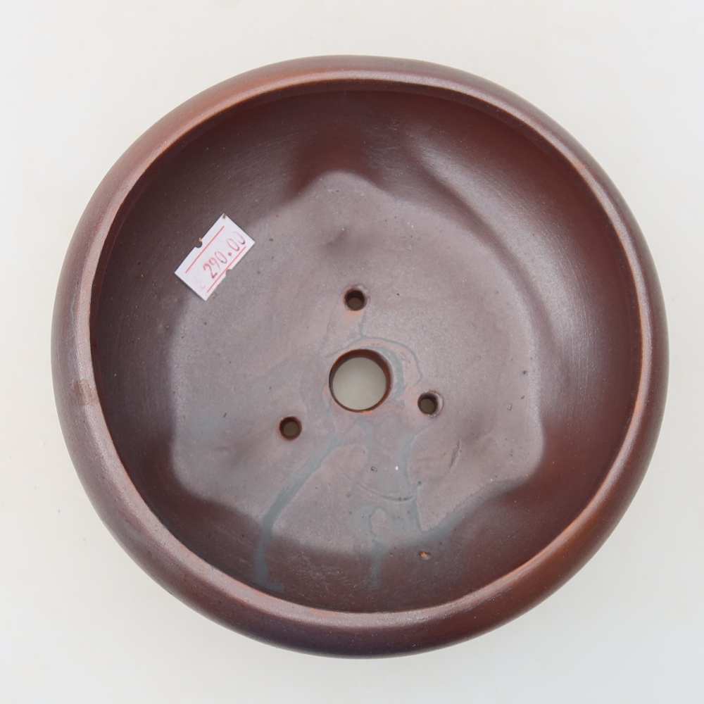 Ceramic bonsai pot, 15 x 15 x 6.5 cm, metallic color