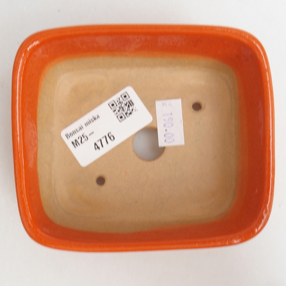Ceramic bonsai bowl 10,5 x 9 x 4,5 cm, color orange