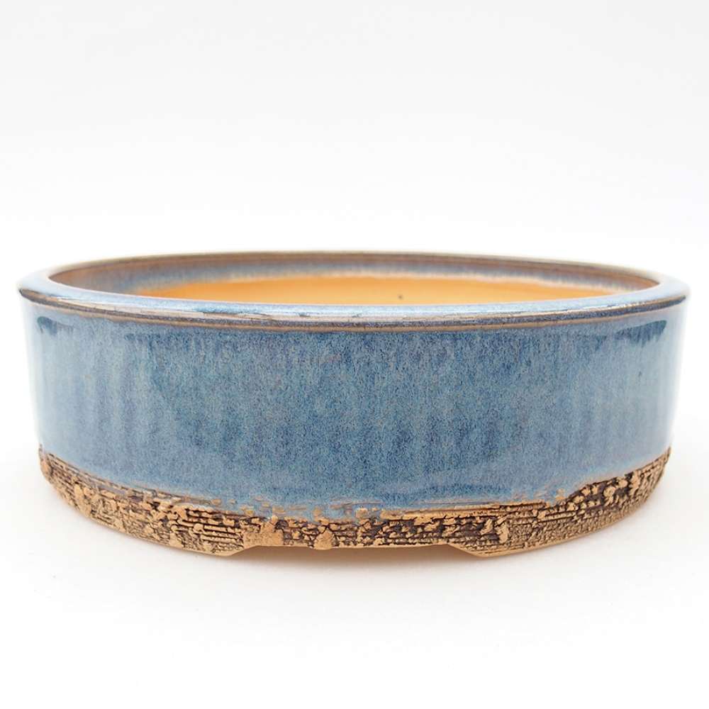 Ceramic bonsai bowl 19 x 19 x 6 cm, color blue