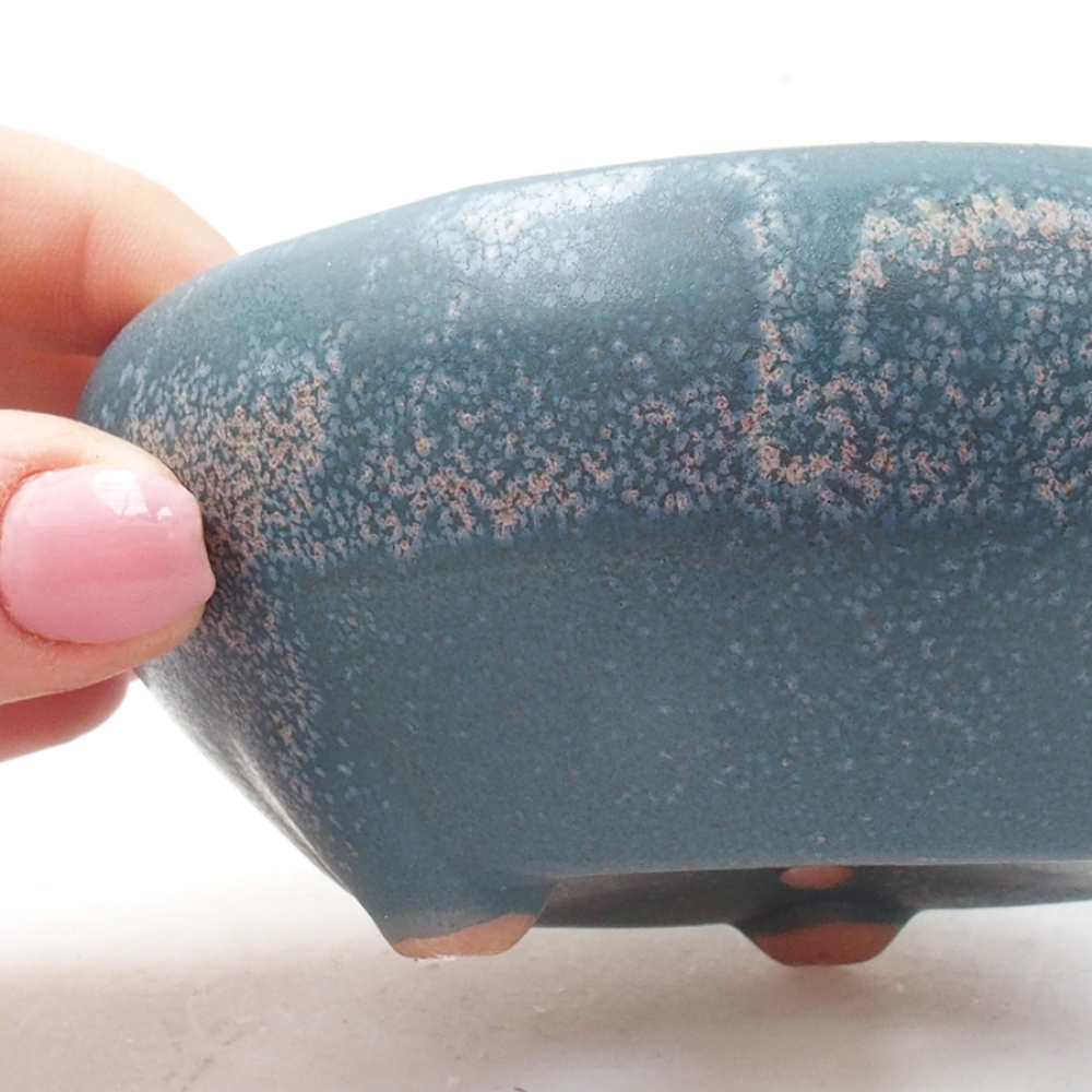 Ceramic bonsai bowl 11 x 11 x 5 cm, color blue