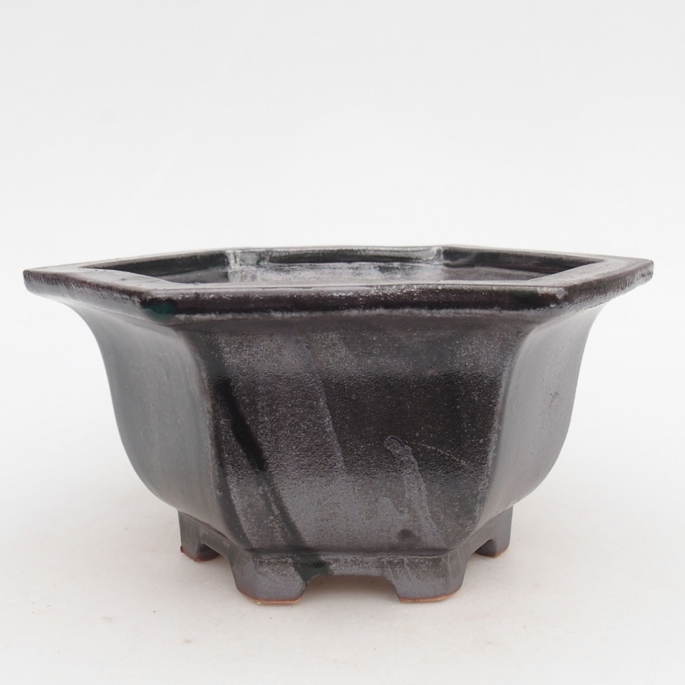 Ceramic bonsai bowl 18,5 x 16,5 x 9 cm, black