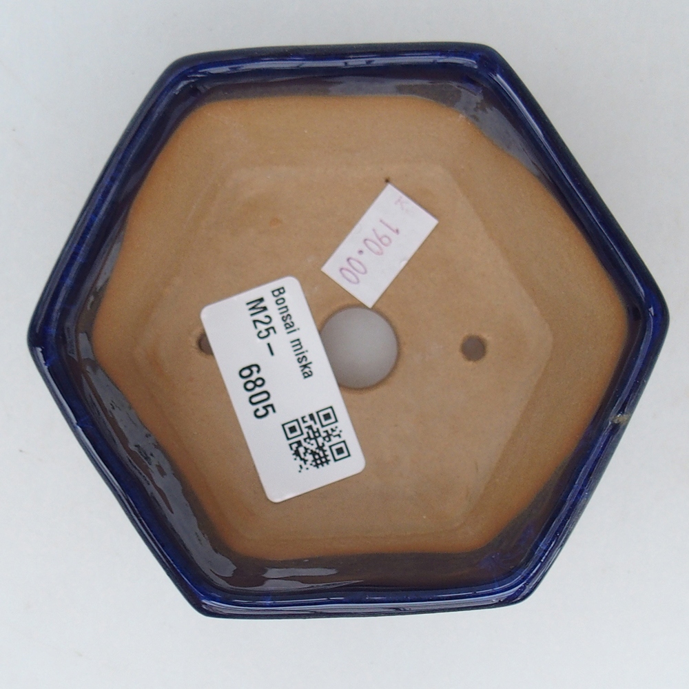 Ceramic bonsai bowl 10,5 x 9,5 x 5 cm, colour blue
