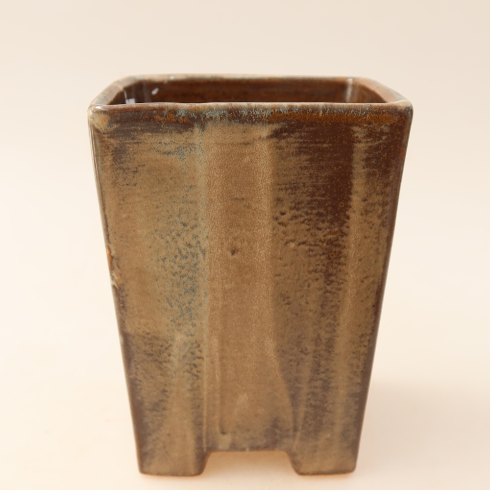 Ceramic bonsai bowl 9 x 9 x 12,5 cm, brown