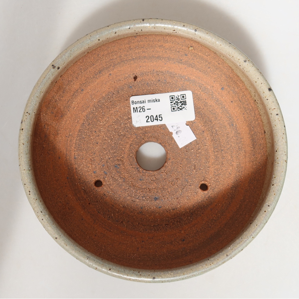 Ceramic bonsai bowl 14,5 x 14,5 x 5,5 cm, colour beige
