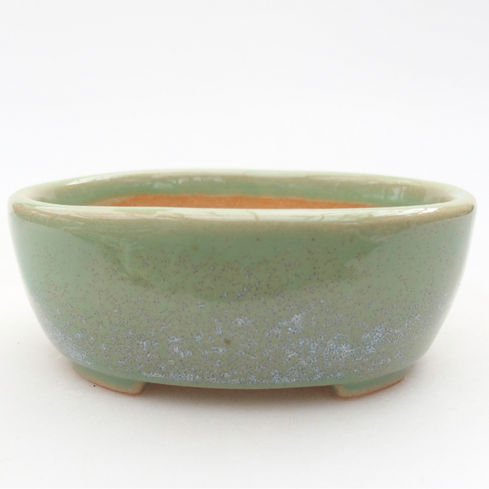 Ceramic bonsai bowl 9 x 7,5 x 3,5 cm, green