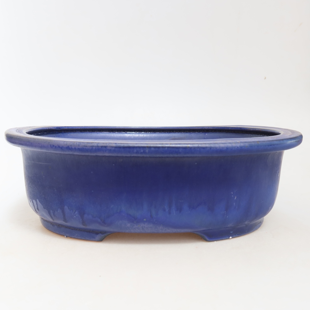 Ceramic bonsai bowl 26 x 22 x 8 cm, colour blue
