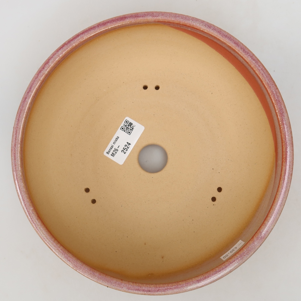 Ceramic bonsai pot, 21.5 x 21.5 x 6.5 cm, pink